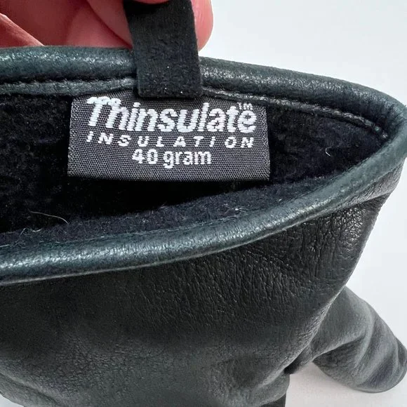 Leather Roots Black Thinsulate Women's Gloves Medium Black Driving gloves - Picture 4 of 9